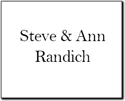 Randich Family Centennial Sponsor